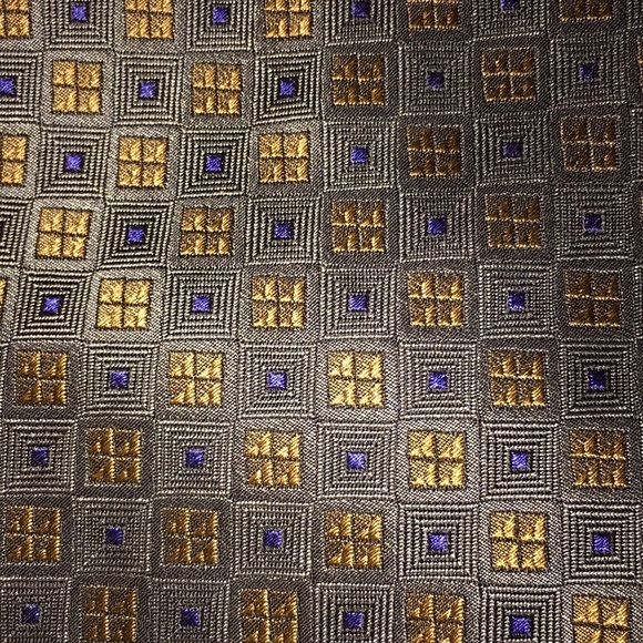 3/$20 Manzoni tie Colorful Colors of Copper Blue Silver - Picture 1 of 8